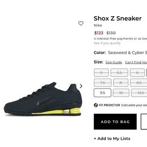 Nike Shox Z Black and Yellow Sneakers